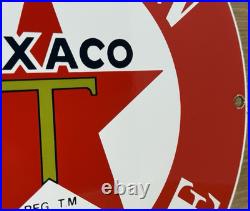 Vintage Texaco Motor Oil Porcelain Sign Texas Gasoline Gas Station Pump Plate Vintage Texaco Motor Oil Porcelain Sign Texas Gasoline Gas Station Pump Plate