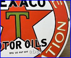 Vintage Texaco Motor Oil Porcelain Sign Texas Gasoline Gas Station Pump Plate Vintage Texaco Motor Oil Porcelain Sign Texas Gasoline Gas Station Pump Plate