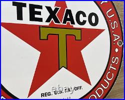 Vintage Texaco Motor Oil Porcelain Sign Texas Gasoline Gas Station Pump Plate Vintage Texaco Motor Oil Porcelain Sign Texas Gasoline Gas Station Pump Plate