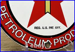 Vintage Texaco Motor Oil Porcelain Sign Texas Gasoline Gas Station Pump Plate Vintage Texaco Motor Oil Porcelain Sign Texas Gasoline Gas Station Pump Plate