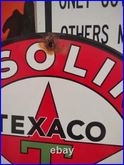Vintage Texaco Motor Oil Porcelain Sign Texas Gasoline Gas Station Pump Plate Vintage Texaco Motor Oil Porcelain Sign Texas Gasoline Gas Station Pump Plate