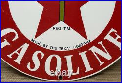 Vintage Texaco Motor Oil Porcelain Sign Texas Gasoline Gas Station Pump Plate