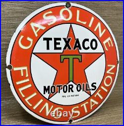 Vintage Texaco Motor Oil Porcelain Sign Texas Gasoline Gas Station Pump Plate Vintage Texaco Motor Oil Porcelain Sign Texas Gasoline Gas Station Pump Plate