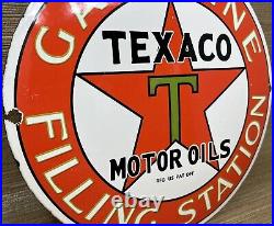 Vintage Texaco Motor Oil Porcelain Sign Texas Gasoline Gas Station Pump Plate Vintage Texaco Motor Oil Porcelain Sign Texas Gasoline Gas Station Pump Plate