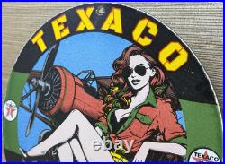 Vintage Texaco Motor Oil Porcelain Sign Texas Gasoline Gas Station Pump Plate