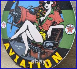 Vintage Texaco Motor Oil Porcelain Sign Texas Gasoline Gas Station Pump Plate