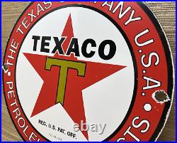Vintage Texaco Motor Oil Porcelain Sign Texas Gasoline Gas Station Pump Plate Vintage Texaco Motor Oil Porcelain Sign Texas Gasoline Gas Station Pump Plate