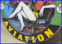 Vintage Texaco Motor Oil Porcelain Sign Texas Gasoline Gas Station Pump Plate