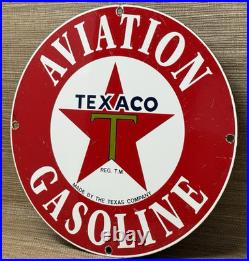 Vintage Texaco Motor Oil Porcelain Sign Texas Gasoline Gas Station Pump Plate