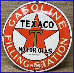 Vintage Texaco Motor Oil Porcelain Sign Texas Gasoline Gas Station Pump Plate Vintage Texaco Motor Oil Porcelain Sign Texas Gasoline Gas Station Pump Plate