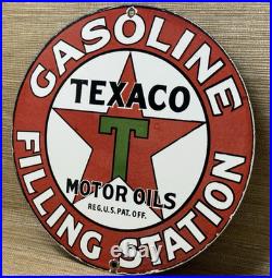 Vintage Texaco Motor Oil Porcelain Sign Texas Gasoline Gas Station Pump Plate Vintage Texaco Motor Oil Porcelain Sign Texas Gasoline Gas Station Pump Plate