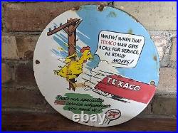Vintage Texaco Motor Oil Service Porcelain Gas Station Pump Sign 10