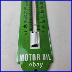 Vintage Texaco Motor Oil Sign Gas Pump Ad Sign on Porcelain Thermometer