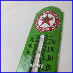 Vintage Texaco Motor Oil Sign Gas Pump Ad Sign on Porcelain Thermometer
