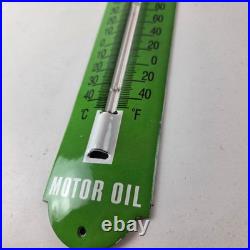 Vintage Texaco Motor Oil Sign Gas Pump Ad Sign on Porcelain Thermometer