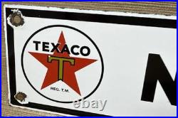 Vintage Texaco No Smoking Porcelain Sign Texas Gasoline Gas Station Pump Plate