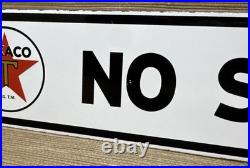 Vintage Texaco No Smoking Porcelain Sign Texas Gasoline Gas Station Pump Plate