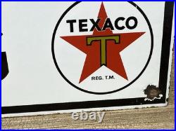 Vintage Texaco No Smoking Porcelain Sign Texas Gasoline Gas Station Pump Plate