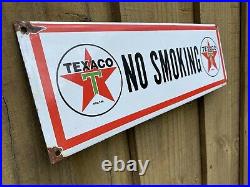 Vintage Texaco No Smoking Porcelain Sign Texas Oil Gas Station Pump Petroliana