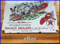 Vintage Texaco Oil Porcelain 1-9-56 Gas and Oil Pump Plate