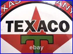 Vintage Texaco Petroleum Texas Bubble 12 Porcelain Gas Oil Pump Station Sign