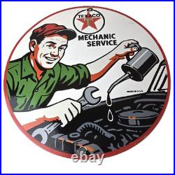 Vintage Texaco Pin Up Gas Pump Porcelain Sign Filling Station Attendant Sign