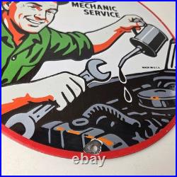 Vintage Texaco Pin Up Gas Pump Porcelain Sign Filling Station Attendant Sign