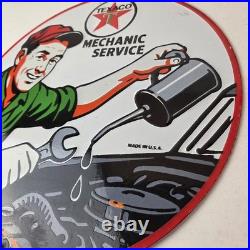 Vintage Texaco Pin Up Gas Pump Porcelain Sign Filling Station Attendant Sign