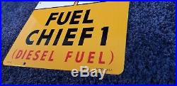 Vintage Texaco Porcelain 1962 Motor Oil Gas Fuel Chief Service Station Pump Sign
