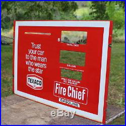 Vintage Texaco Porcelain Gas Pump Face Plate Sign Fire Chief Gas Station