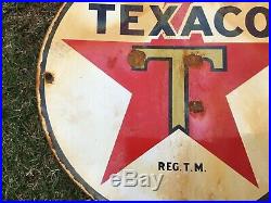 Vintage Texaco Porcelain Gas Pump Sign