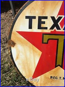 Vintage Texaco Porcelain Gas Pump Sign