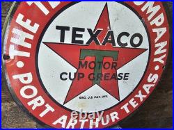 Vintage Texaco Porcelain Gas Station Sign, Port Arthur Texas, 12