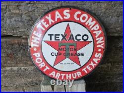 Vintage Texaco Porcelain Gas Station Sign, Port Arthur Texas, 12