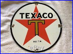 Vintage Texaco Porcelain Gas and Oil Pump Plate