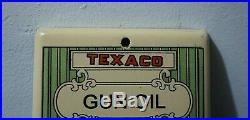 Vintage Texaco Porcelain Gasoline Oil Sign Gas Station Pump Gun Oil Push Rare