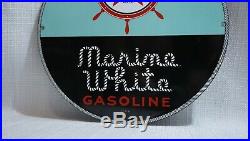 Vintage Texaco Porcelain Gasoline Oil Sign Gas Station Pump Marine Dated Rare