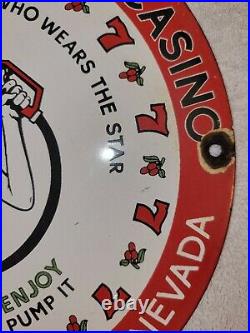 Vintage Texaco Porcelain Sign 1959 Pump Plate Gas Oil Richard's Texaco Carson Nv