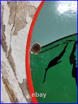 Vintage Texaco Porcelain Sign 1962 Old Filling Station Oil Gas Pump Plate Man 12