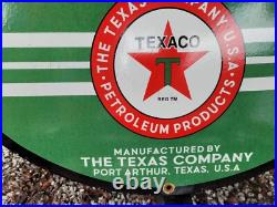 Vintage Texaco Porcelain Sign 30 Old Dsp Lubricant Gas Pump Pole Car Oil Texas