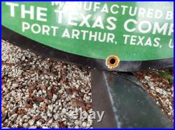 Vintage Texaco Porcelain Sign 30 Old Dsp Lubricant Gas Pump Pole Car Oil Texas