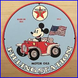 Vintage Texaco Porcelain Sign Disney Gas Oil Filling Service Station Pump Plate