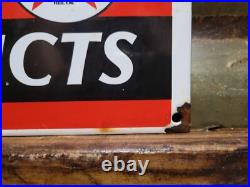 Vintage Texaco Porcelain Sign Gas Pump Plate Gasoline Motor Oil Fuel Company