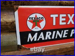 Vintage Texaco Porcelain Sign Gas Pump Plate Gasoline Motor Oil Fuel Company