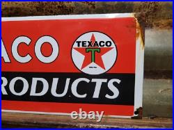 Vintage Texaco Porcelain Sign Gas Pump Plate Gasoline Motor Oil Fuel Company