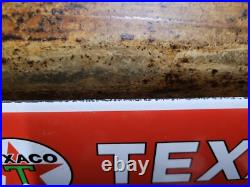 Vintage Texaco Porcelain Sign Gas Pump Plate Gasoline Motor Oil Fuel Company