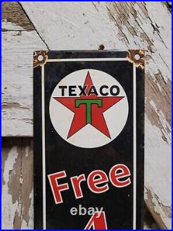 Vintage Texaco Porcelain Sign Gas Station Service Garage Air Pump Plaque Gas Oil