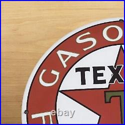 Vintage Texaco Porcelain Sign Gasoline Gas Filling Station Motor Oils Pump Plate