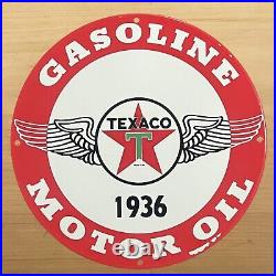 Vintage Texaco Porcelain Sign Gasoline Motor Oil Gas Station Service Pump Plate