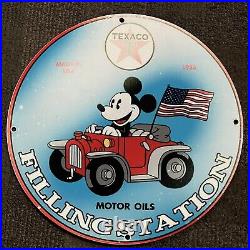 Vintage Texaco Porcelain Sign Motor Gas Oil Filling Station Service Pump Plate